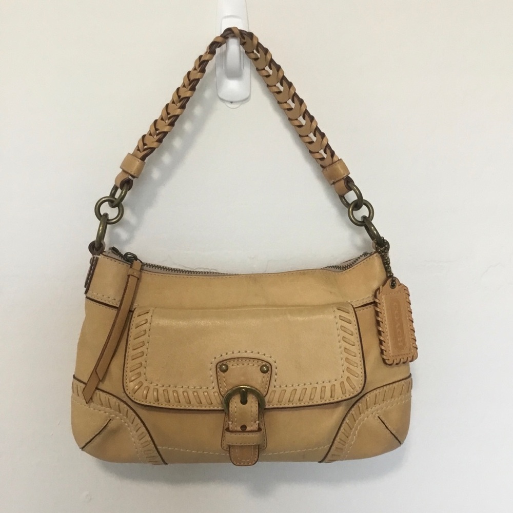 COACH Poppy Whipstitch, Tan Vachetta Leather Bag / Purse, # 19012